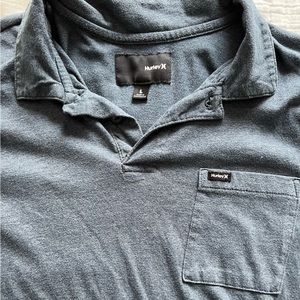Hurley blue button up t shirt